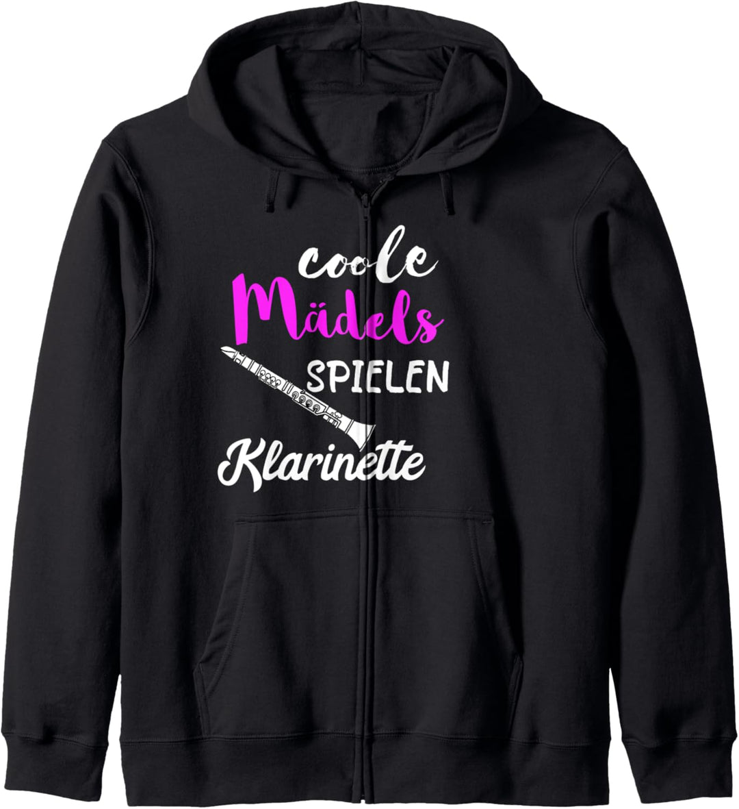 Coole Mädels Spielen Klarinette Klarinettist Musikschule Kapuzenjacke