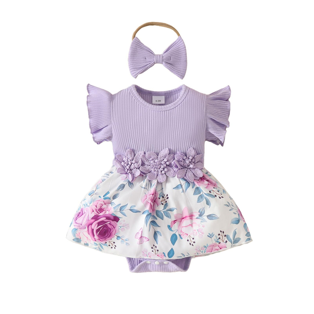 Neugeborenes Baby Mädchen Kleidung Sets Rüschen Kurzarm Tops Blumen Hosenträger Shorts mit Stirnband