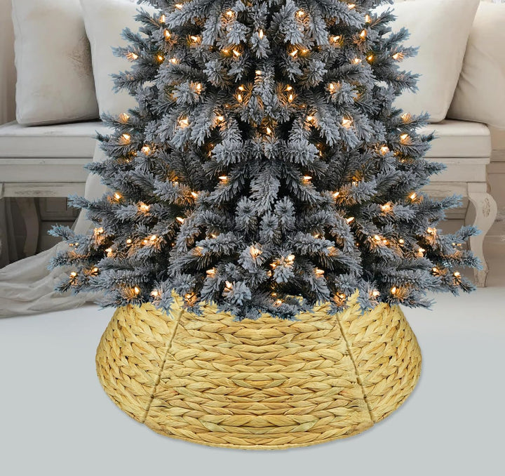 Korb für Tannenbaumständer, Weihnachtsbaumständer Abdeckung Korb, Weihnachtsbaum Rock aus Wasserhyaz