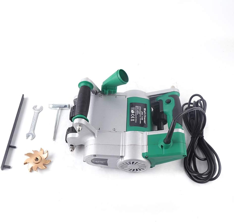 Mauernutfräse Schlitzfräse 1100W, Mauerfräse 2000 U/min Zerspanungstiefe,Für eine kurze Pause schalt