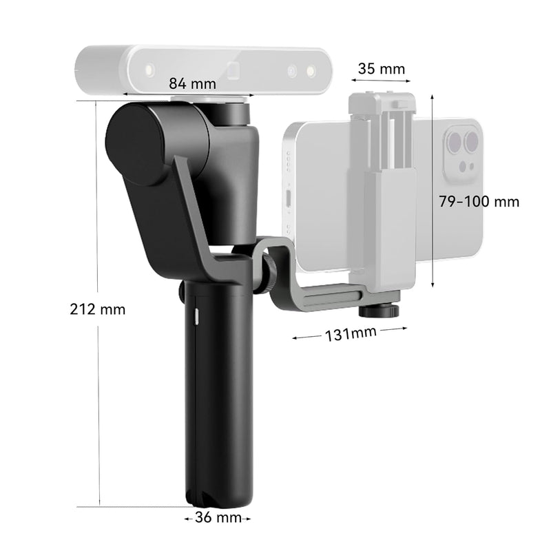 Revopoint Handheld Stabilisator für POP3, INPSIRE, MINI, RANGE 3D-Scanner, mit hochpräzisen Gyroskop