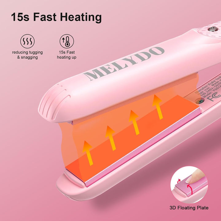 MELYDO Glätteisen Mini für kurzes Haar, Reise Glätteisen, Kleins Glätteisen, Haarglätter Mini 210 °C