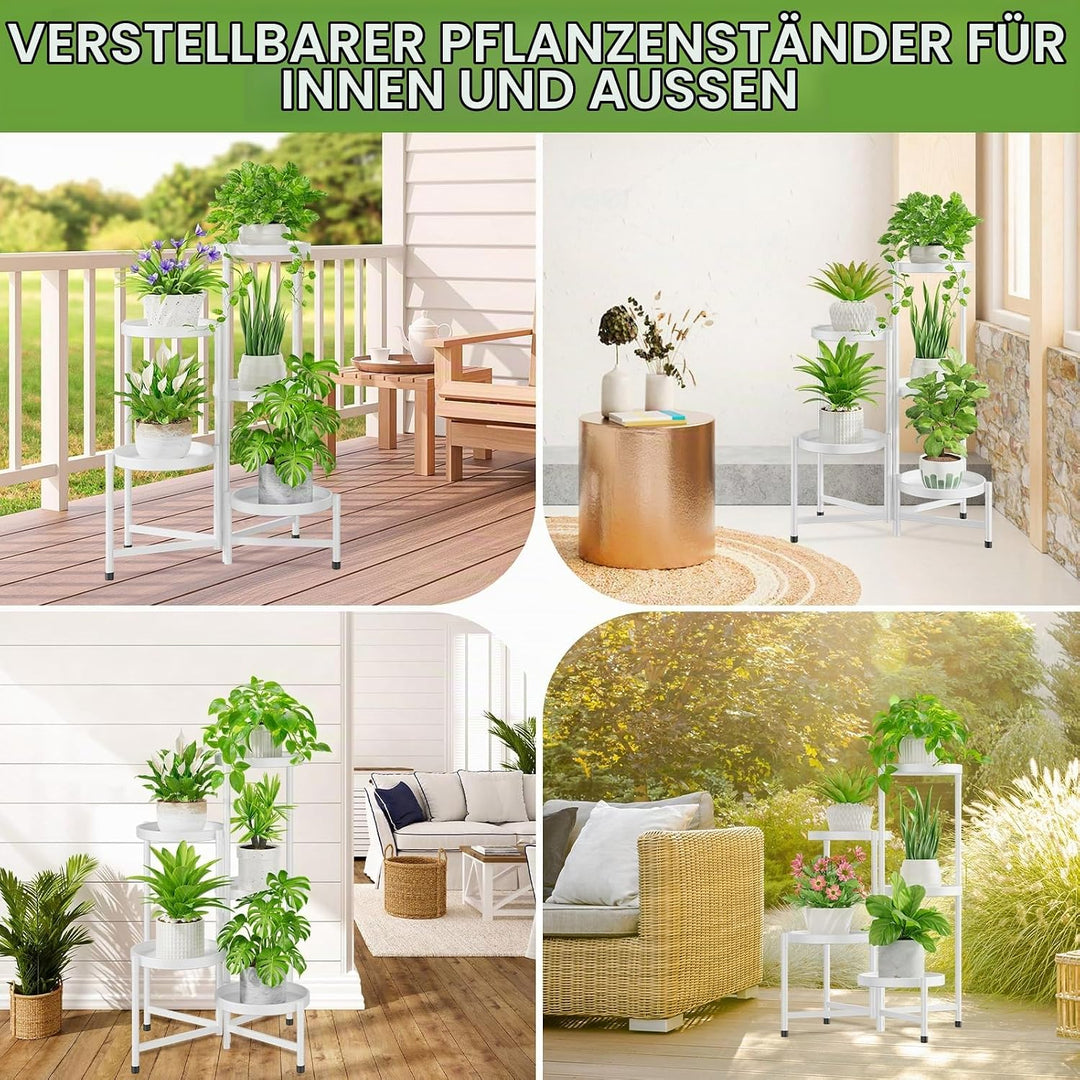 iDavosic.ly Pflanzenständer Metall Gross mit 5 Etagen, Blumenständer Pflanzenregal Blumenregal Indoo