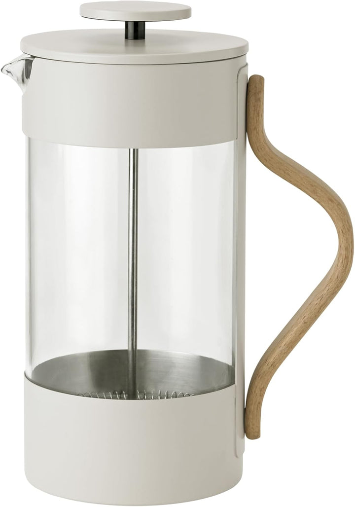 Stelton Emma French Press Kaffeebereiter, Skandinavisch Design, lackierter Stahl & Buchenholz Griff,