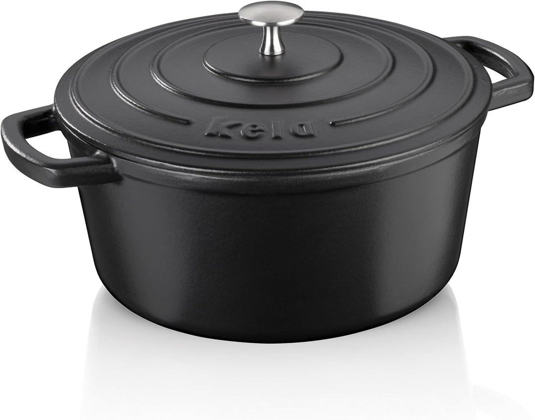 Kela Calido Bräter, Gusseisen, Schwarz, 5 Liter, Schwarz