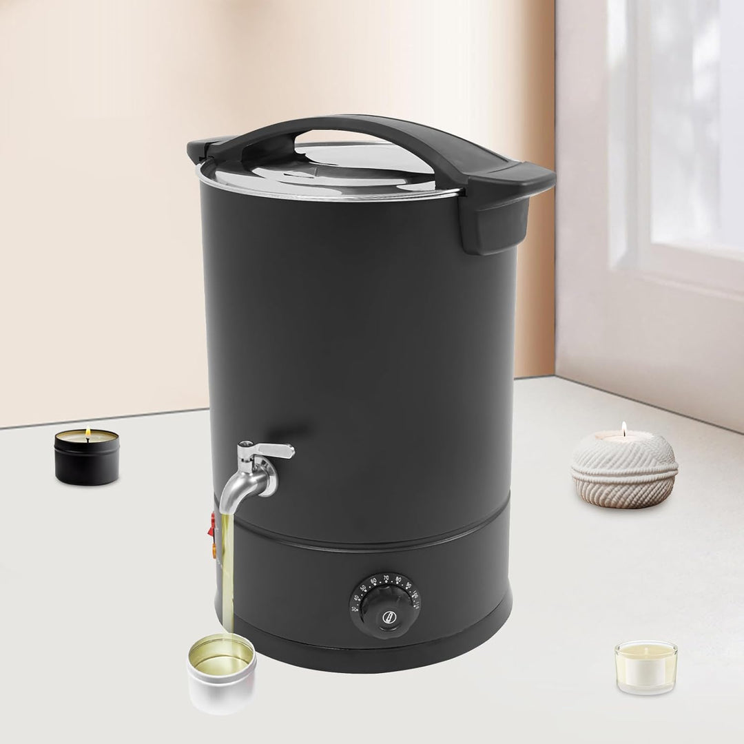 Wachsschmelzer 12 L 1800 W für Kerzenherstellung DIY Schwarz | 12 L, 1800 W, 30-110 °C, SUS 304 Edel