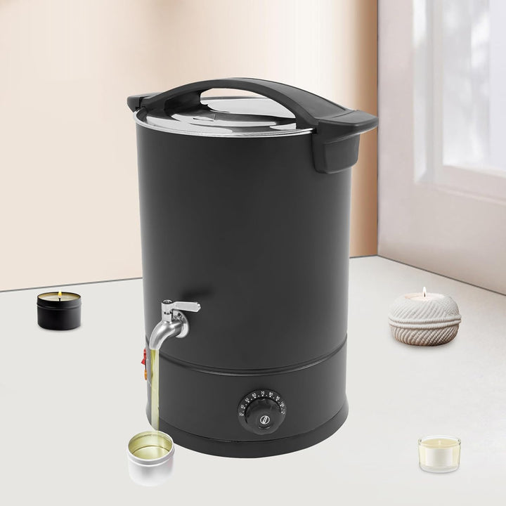Wachsschmelzer 12 L 1800 W für Kerzenherstellung DIY Schwarz | 12 L, 1800 W, 30-110 °C, SUS 304 Edel