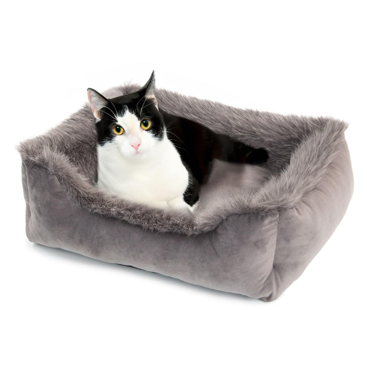 Wallace &amp; Jones | Katzenbett Mayfair Katzenkissen, Onyx-Quarz, Kuschelbett, Katzenkorb, 51 x 46 x 15