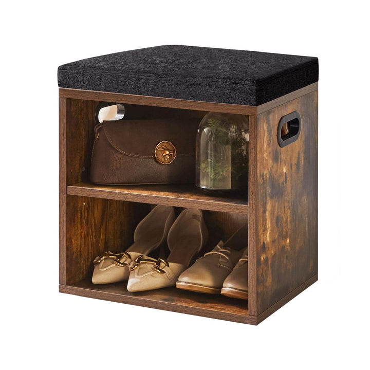 YMYNY Schuh Aufbewahrungsbank mit Sitzkissen, 2-Tier Schuh Rack mit gepolstertem Sitz, justierbarer