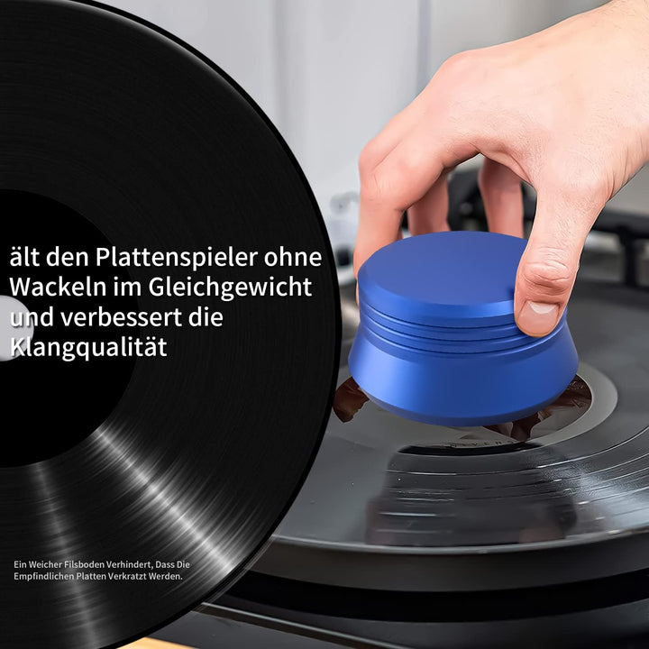 Plattenspieler-Stabilisator 450g, LP-Gewicht aus Aluminium zur Dämpfung von Vibrationen und Geräusch