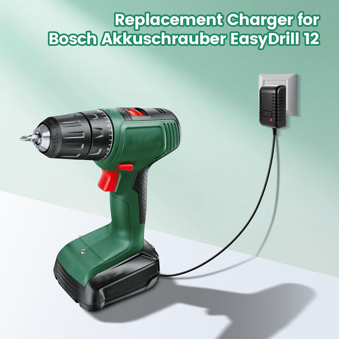 Ladegerät für Bosch Akkuschrauber EasyDrill 12, 15V 1A Netzteil Ladegerät Ladekabel für Bosch Akkusc
