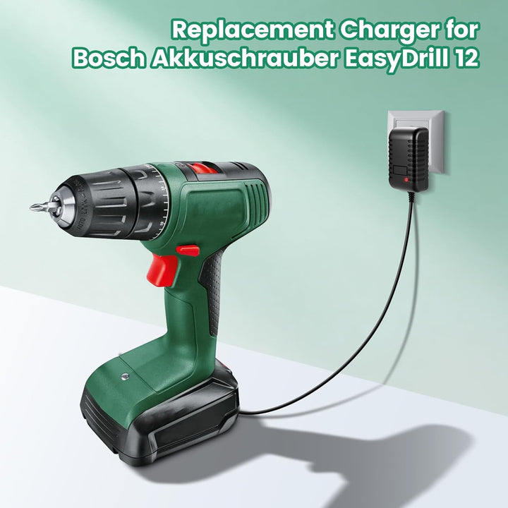 Ladegerät für Bosch Akkuschrauber EasyDrill 12, 15V 1A Netzteil Ladegerät Ladekabel für Bosch Akkusc
