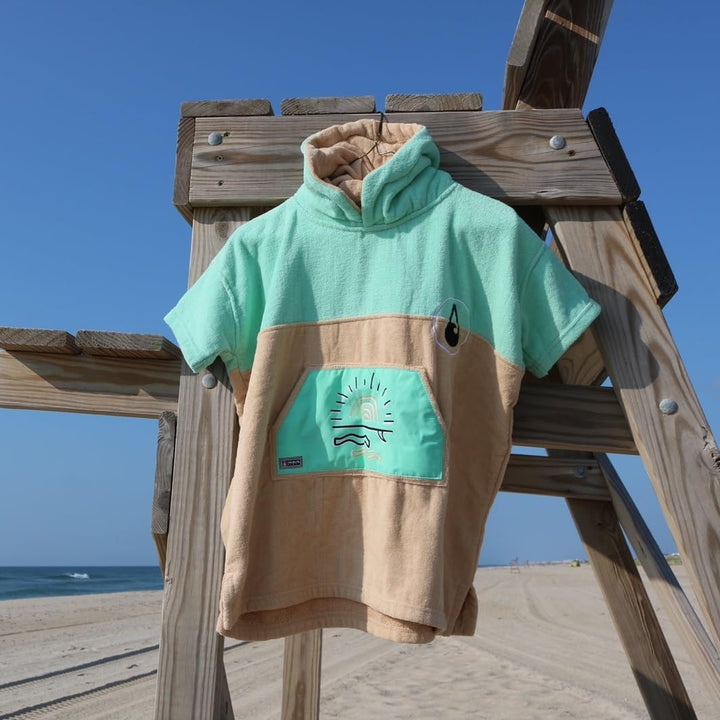 WAVE HAWAII Dropsi Surfponcho für Körpergrössen von 90-120 cm Poncho 100% ÖKO Baumwolle Umkleidehilf