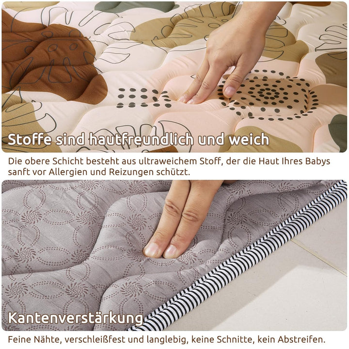 Baby Spielmatte 180x150cm Krabbelmatte, Dicke Weiche Polsterschaum Krabbeldecke für Babys und Kleink
