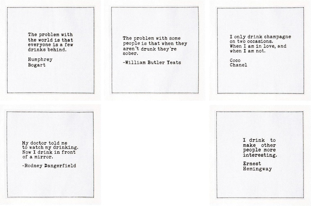 Signature Napkins Cocktail-Servietten, 50 Stück, 14 einzigartige Zitate, 11,4 x 11,4 cm, Weiss, Einz
