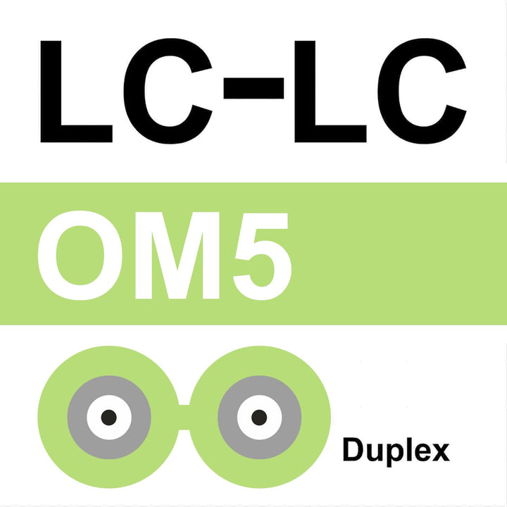 10Gtek LC to LC OM5 Fiber Patch Cable - 1G/10G/40G/100G Multi-Mode Jumper Duplex MMF 50/125μm LSZH F