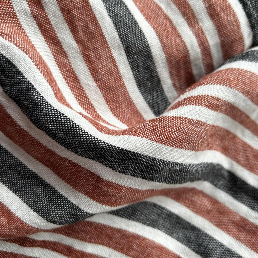 JOWOLLINA Badetuch Saunatuch Strandtuch 100% Leinen Stonewashed Provence (Multistripe Cuba, 88x140 c
