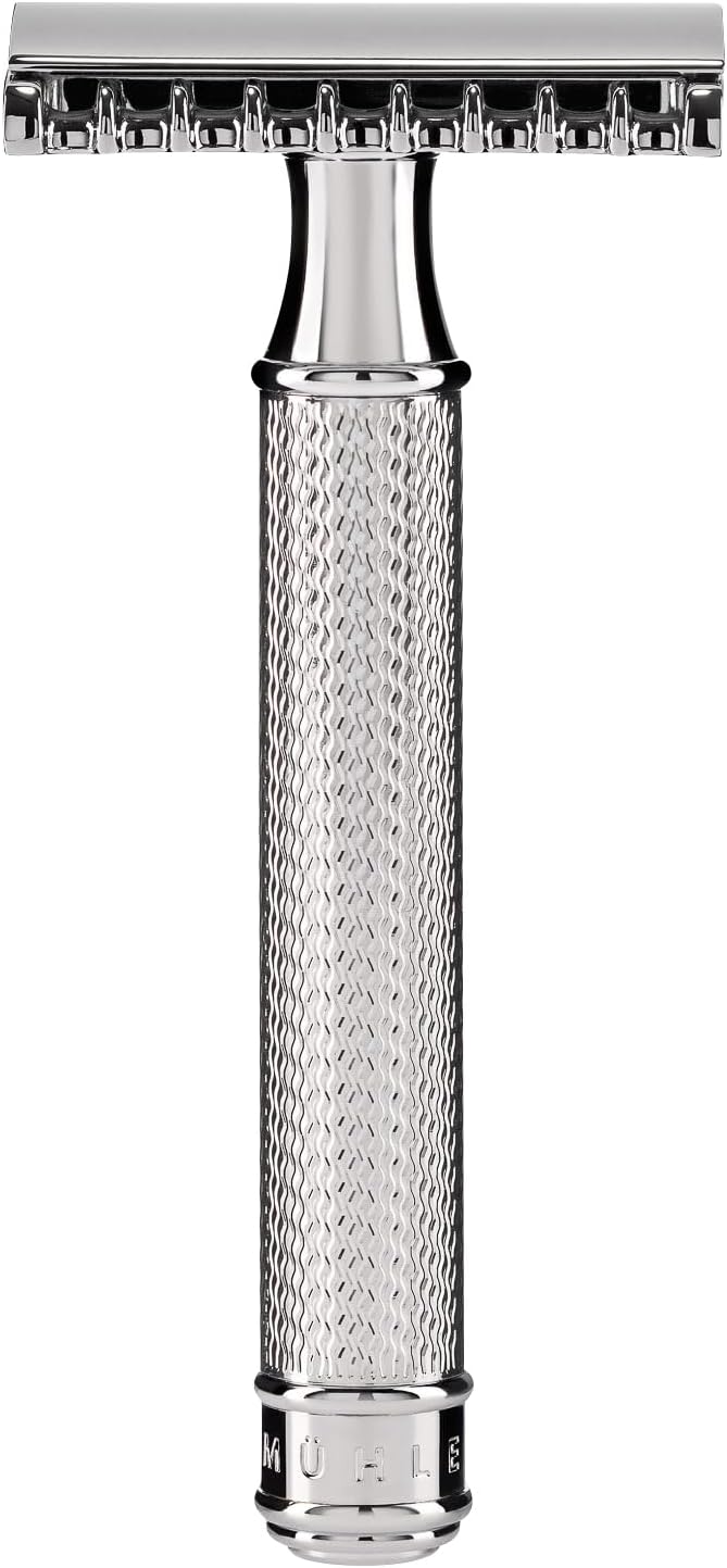 MÜHLE Traditional Sicherheitsrasierer - Rasierhobel - offener Kamm - dickerer, längerer Stiel - inkl