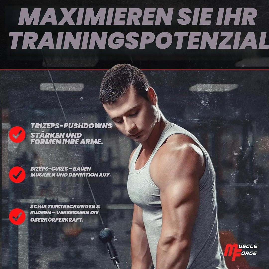 MuscleForge® Aufsatz für Latzug, Seilzug, Griff mit Drehbarem für Kabelmaschine, Kabelzug Griff für