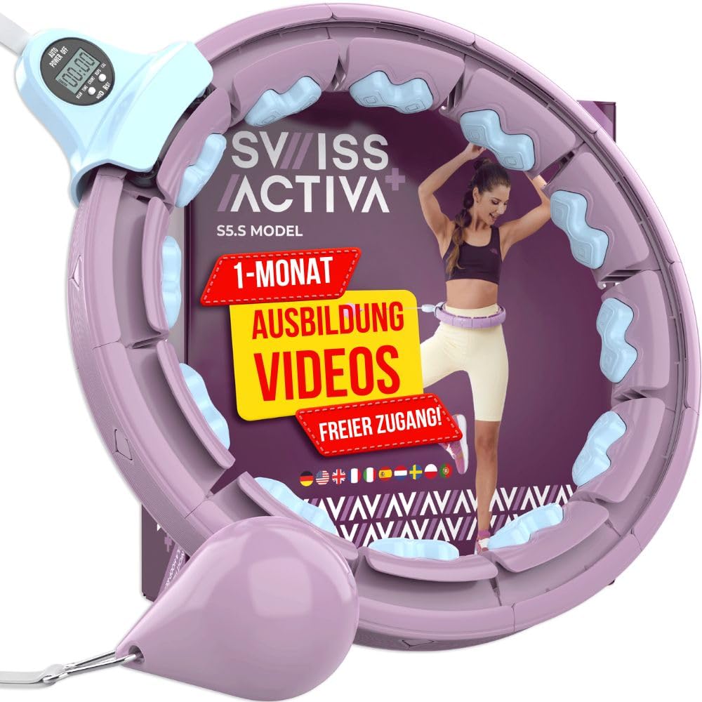 Swiss Activa+ Smart Hula Hoop mit Zähler- Hula Hoop der Nicht runter fällt - Smart Hula Hoop Reifen