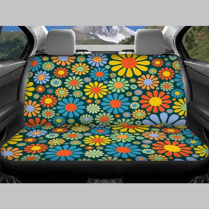 chaqlin Hippie Daisy Auto Sitzbezüge Full Set mit Front Rear Split Bank Sitzschutz für Damen Mädchen