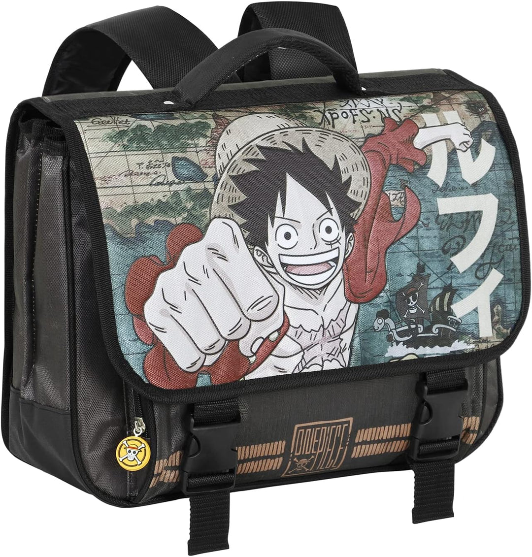 One Piece Map-Cartable Rucksack 2.0, Braun
