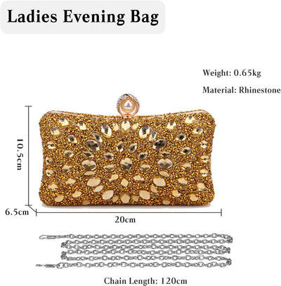 CORIOS Strass Clutch für Damen Shiny Abendtasche Diamant Clutch Tasche Kette Schultertasche Elegante