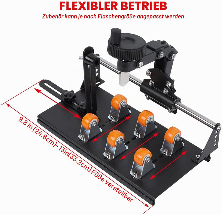Glasflaschenschneider-Set, FIXM DIY Glasschneider für Flaschen mit verstellbarer Breite, DIY jeglich