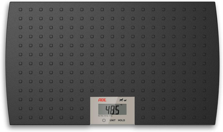 ADE Digitale Tierwaage Hundewaage für Hunde und Katzen (bis 65 cm Rückenlänge), Plattformwaage, Vete