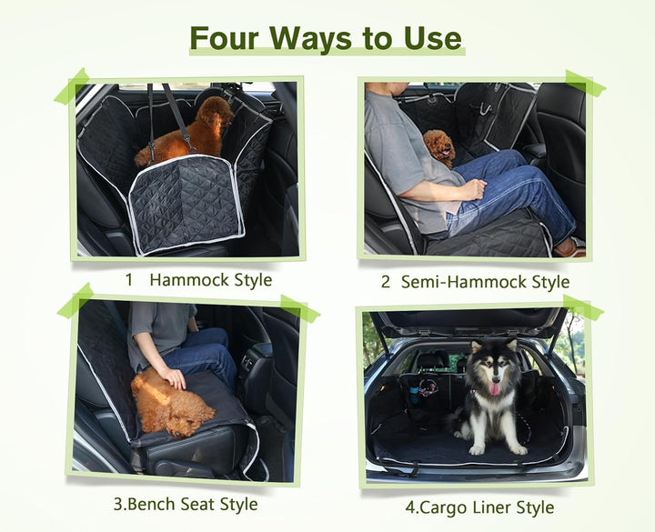 pecute Hundedecke Auto Rückbank 136 * 146 cm, Rücksitz mit Seitenschutz & Sichtfenster, Autositzbezu