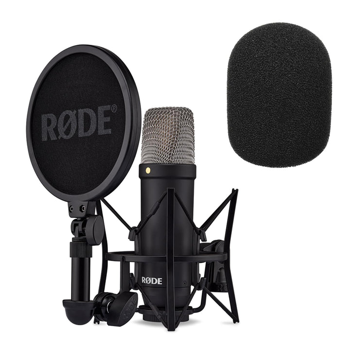 Rode NT1 Signature Black Studio-Mikrofon + keepdrum WS2 Popschutz, black