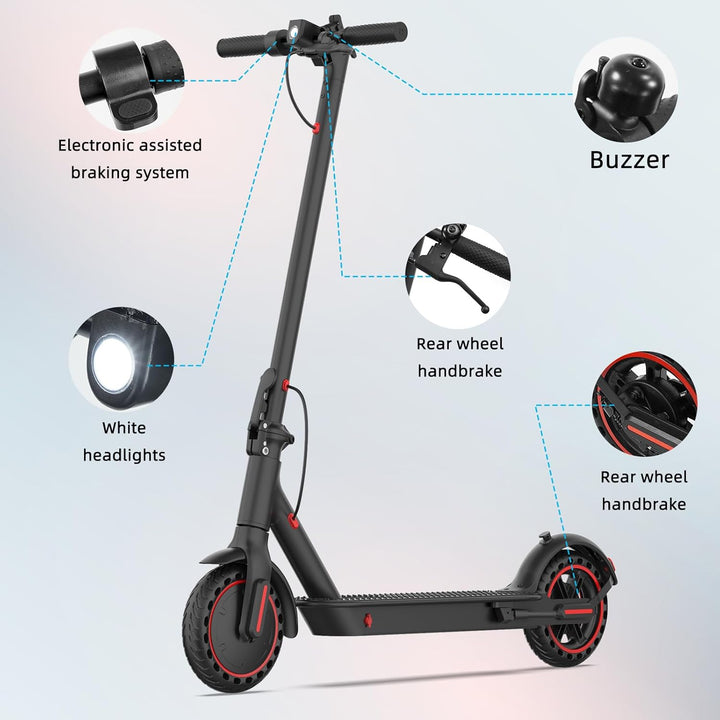 Zusammenklappbarer Elektroroller für Erwachsene, 10,4-Ah-Akku der Klasse A, Reichweite 25–35 km, APP