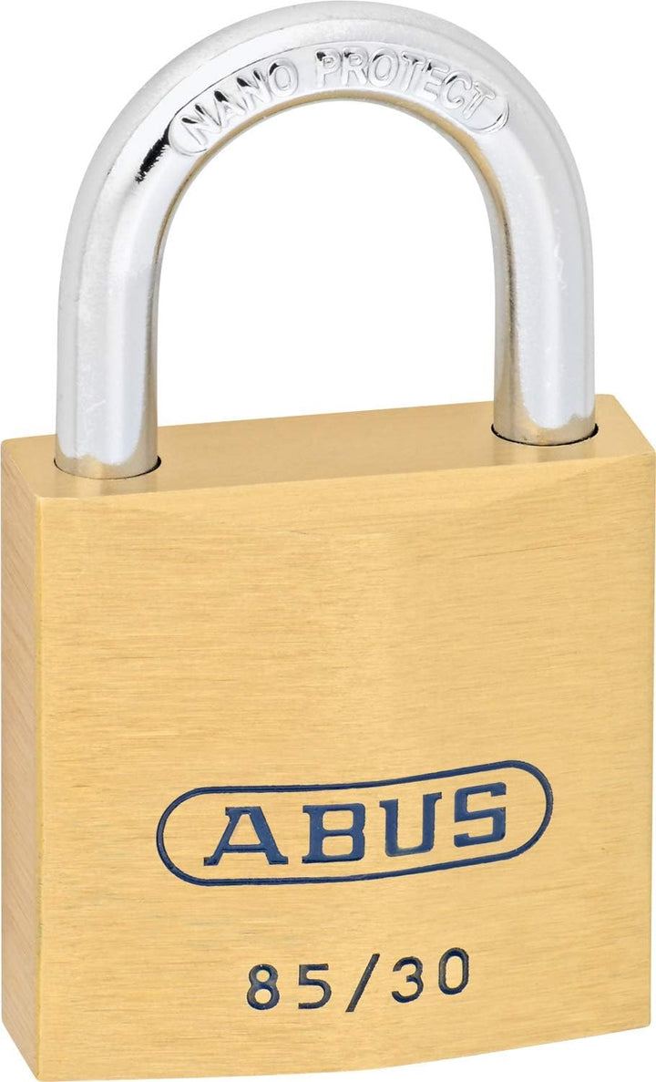ABUS Vorhängeschloss Messing 85/30 - für Kellertüren, Schuppen u. v. m. - wetterfest - Messing-Schlo
