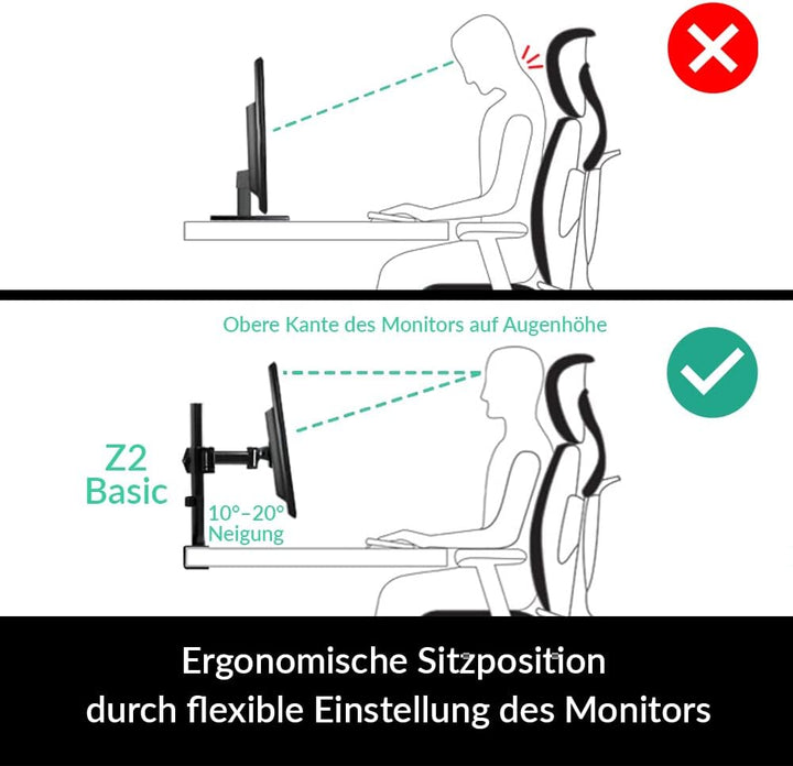 ARCTIC Z2 Basic - Monitor Halterung für 2 Monitore, Flexibler Monitor Arm, bis zu 28″/25″ Ultrawide,