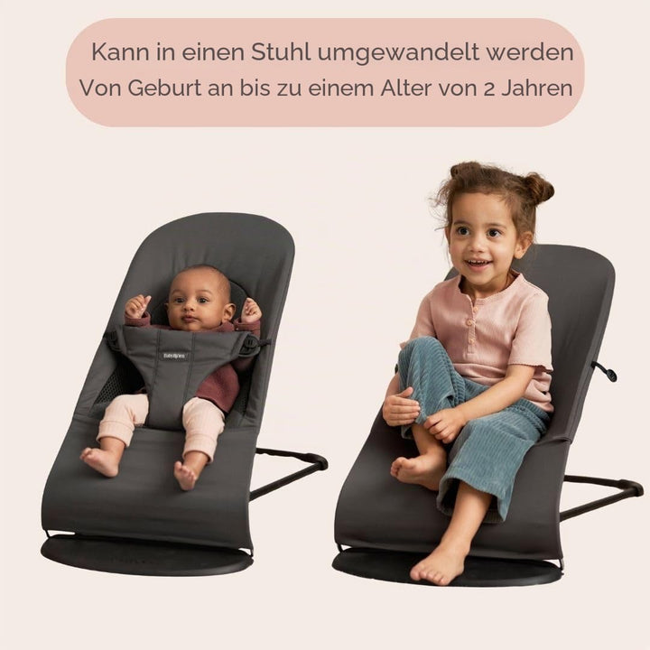 BabyBjörn Balance Soft Hängematte, Stoff/Jersey, Tri-Fabric, Dunkelgrau Stoff / Jersey Dunkelgrau, S