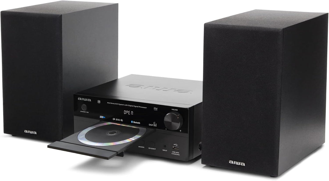 AIWA MSBTU-550 Mini Stereo-HiFi-System, 50 W RMS, mit Bluetooth 5.0, CD/MP3, USB (Wiedergabe und Lad