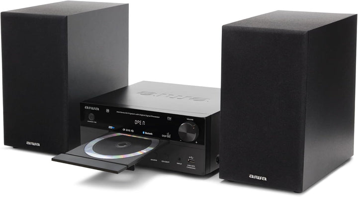 AIWA MSBTU-550 Mini Stereo-HiFi-System, 50 W RMS, mit Bluetooth 5.0, CD/MP3, USB (Wiedergabe und Lad
