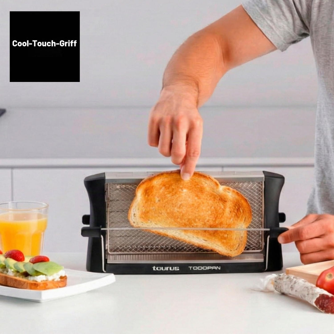 TAURUS 960632 Toaster aus Edelstahl, 700 W, für alle Brotsorten, mit Haltestab, Multicolour