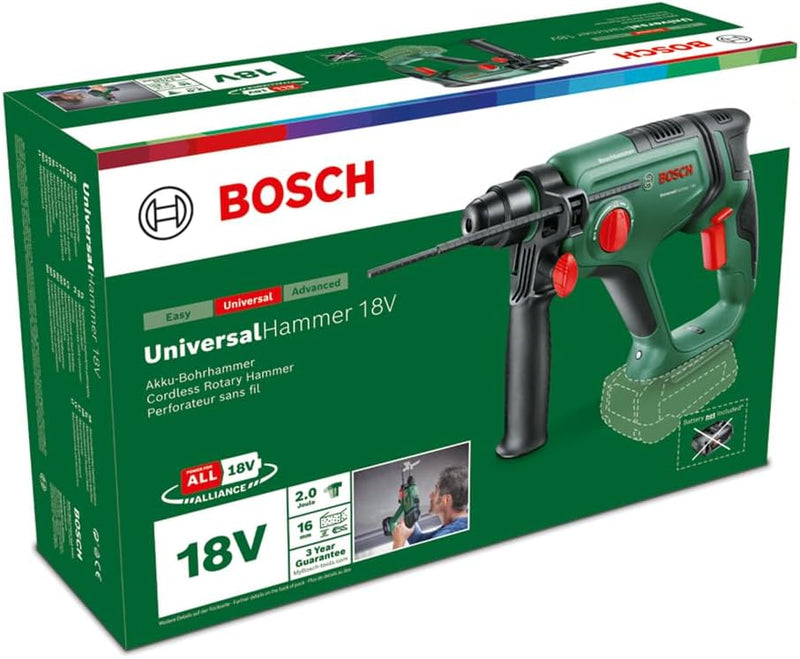 Bosch Akku-Bohrhammer UniversalHammer 18V (ohne Akku; 18 Volt System; Bohren/Hammerbohren/Meisseln;