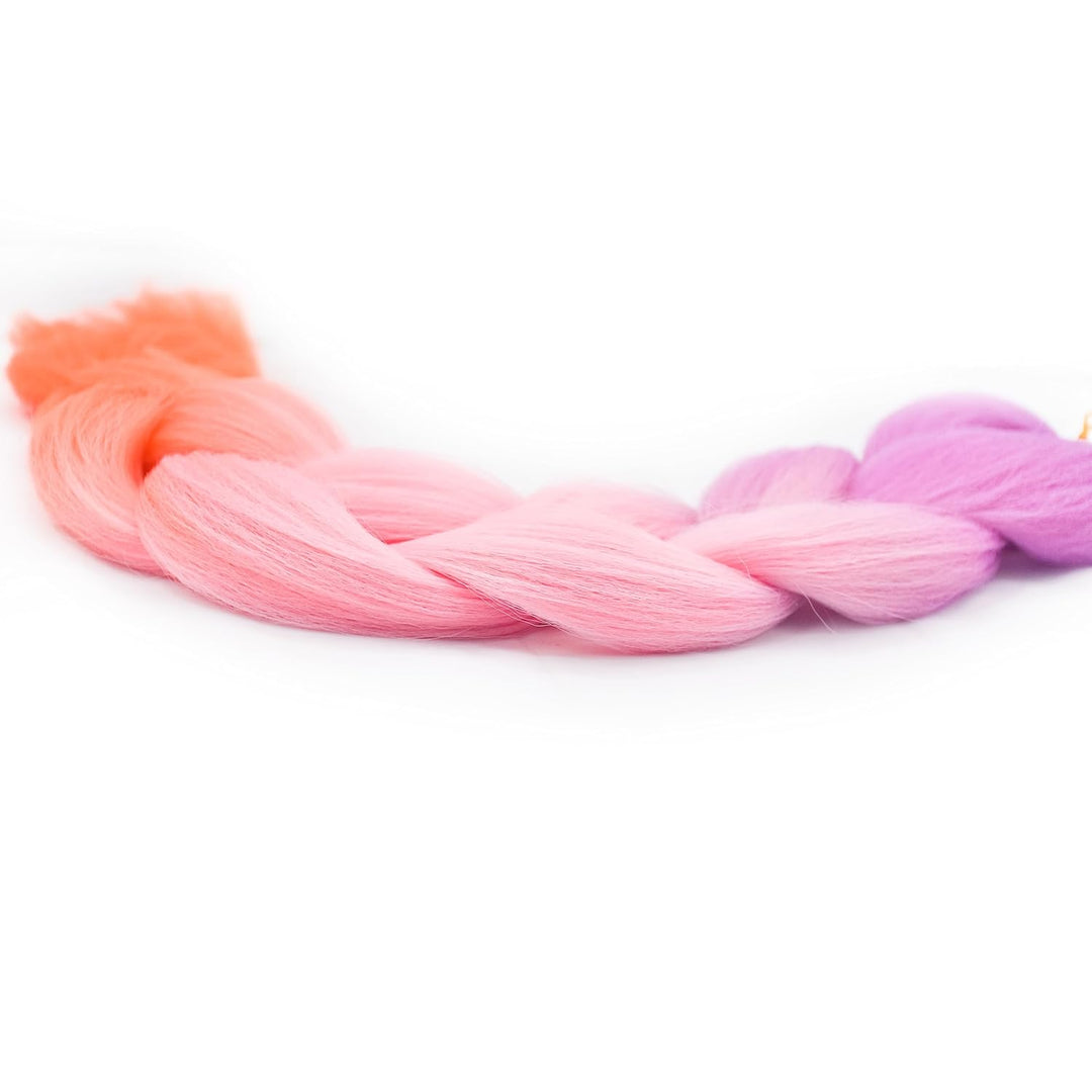 Ombre Braiding Hair, 3 Pack Kanekalon Hair Braids Extension, Jumbo Braid Hair Extensions 24 Inches B