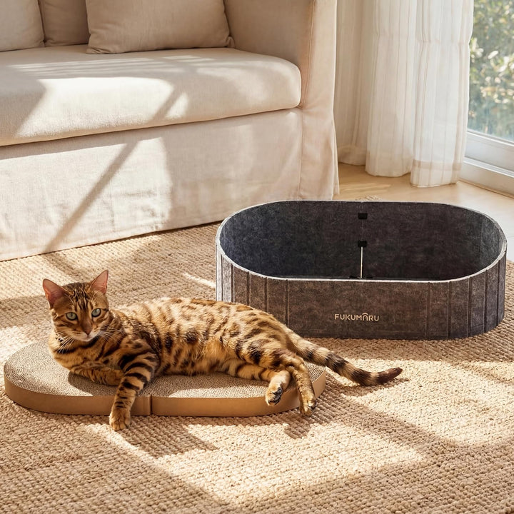 FUKUMARU 2er Set Ersatz-Kratzbrett für Katzen, Kratzpappe 60 x 31 cm (Dicke: 3.5 cm), hochwertige Kr