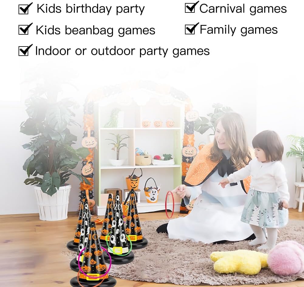 OOTSR 12 stücke Kunststoff Toss Ringe Set für Ring Toss Spiel, 22cm und 30cm Drinnen draussen Kinder