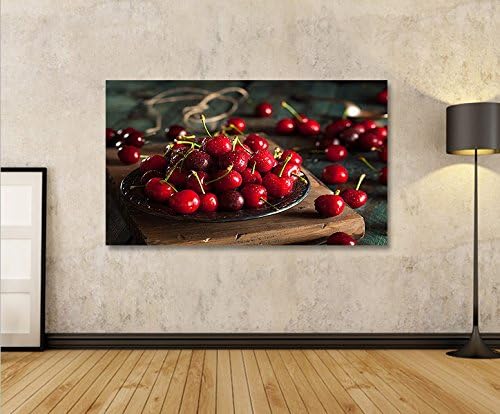 islandburner Bild Bilder auf Leinwand Kirschen Obst Küchenbild 1p XXL Poster Leinwandbild Wandbild D