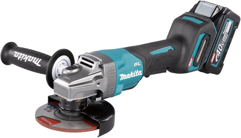 Makita GA016GM201 Akku-Winkelschleifer 40V max. / 4,0 Ah, 2 Akkus + Ladegerät im MAKPAC, Petrol mit