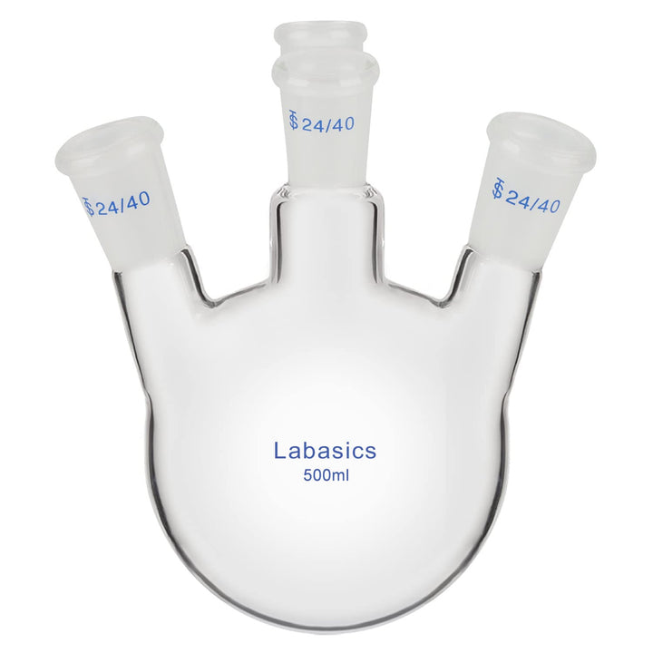 Labasics 4-Hals Rund Untere Kolben RBF, Dickwandiger Borosilikatglas-Laborkolben mit 4 Schrägen Häls