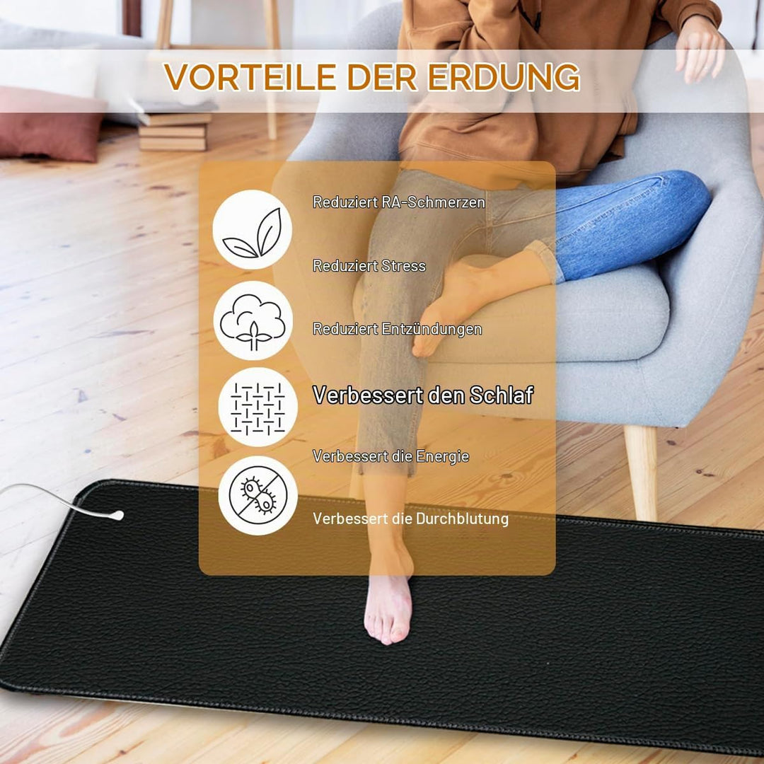 Grounding Sheet Erdungsmatte Geerdet Mauspad mit EU Erdungskabel Sicher
