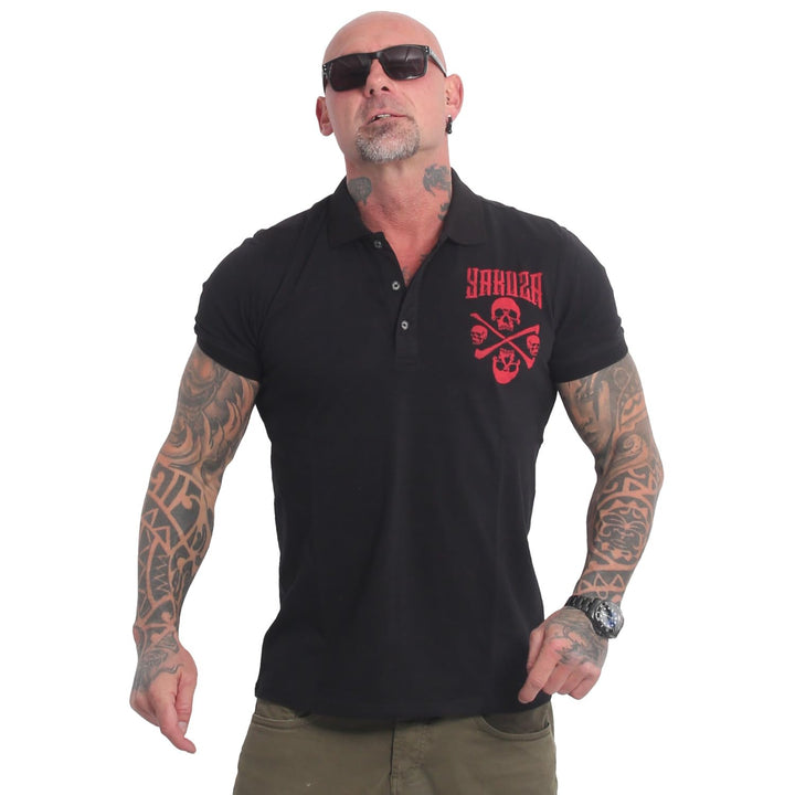 Yakuza Herren Legion Polo Shirt M Schwarz, M Schwarz
