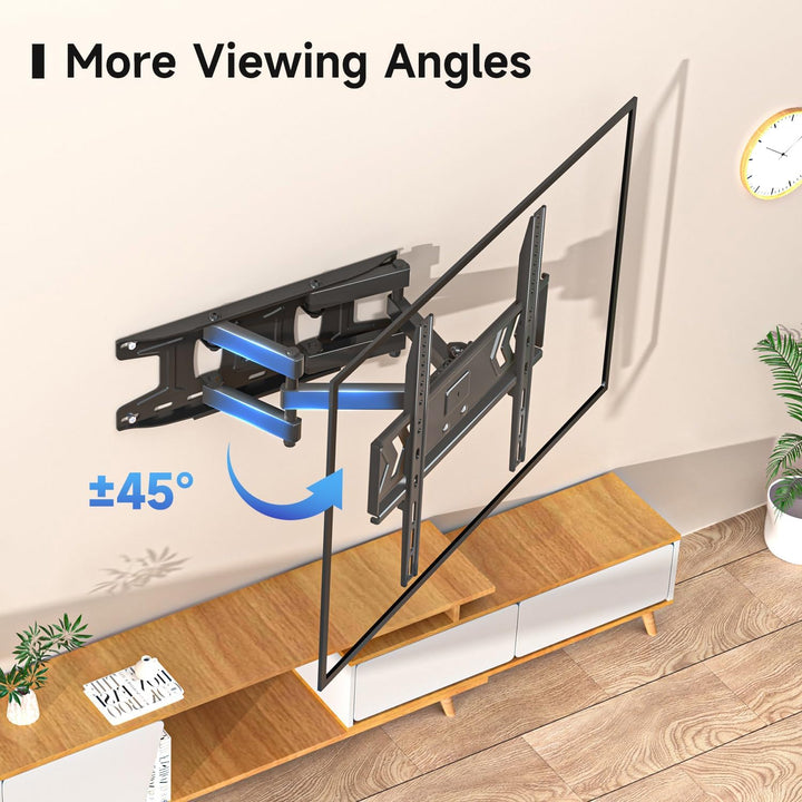 suptek TV Wandhalterung Full Motion schwenkbar neigbar für 32-60 Zoll Fernseher bis 45kg, Duale Gele