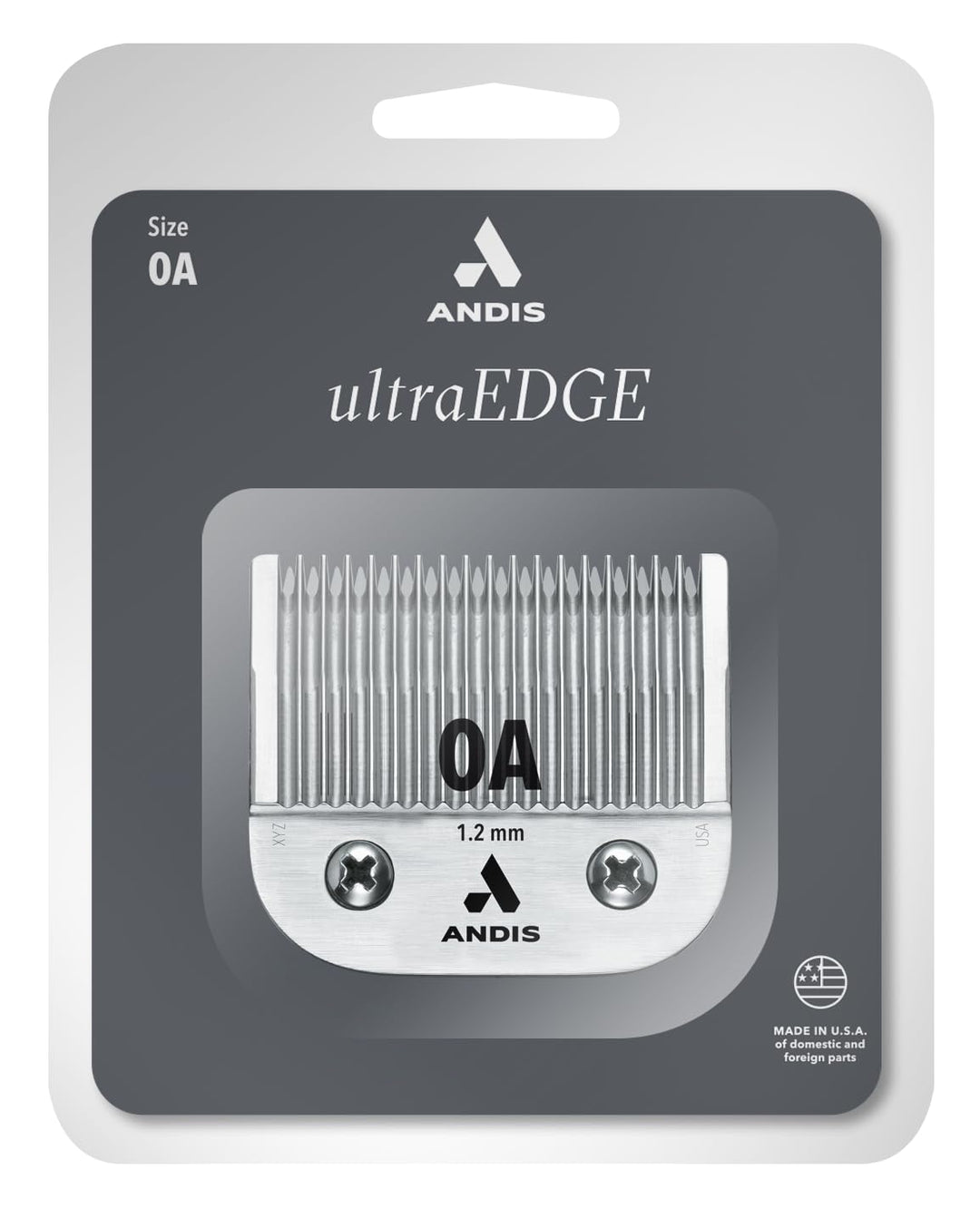 Andis 64210 UltraEdge Schneidklinge aus Karbonstahl, abnehmbar, Grösse 0A, 1,9 cm Schnittlänge, 0A