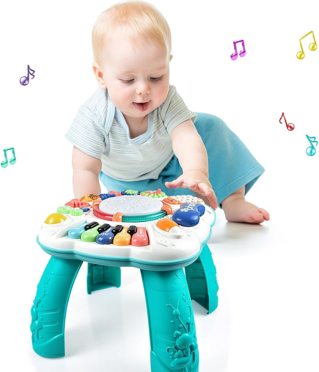 Baby Aktivitätentisch, Musikspielzeug für Babys von 6 bis 12 Monaten, Aktivitätszentrum für 1, 2, 3
